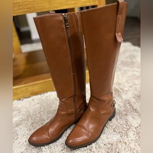 Sammy & Libby camel brown knee high riding boots with spurs - size 8